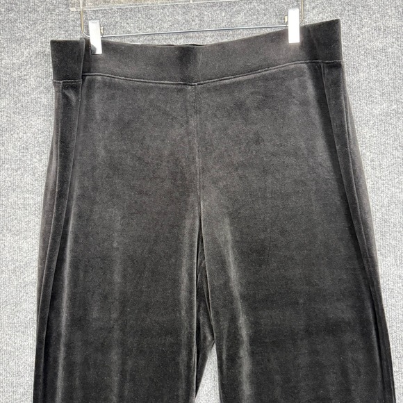 Talbots Pants Womens XL Black Velour High Rise Straight Leg Comfy Holiday NWT - Picture 9 of 11